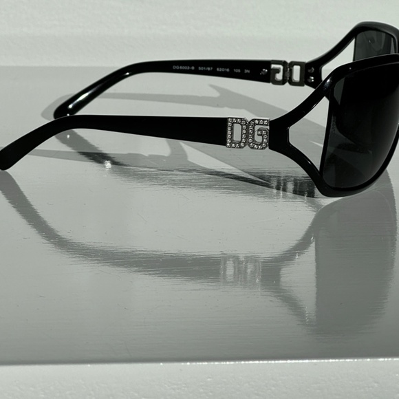 Vintage Dolce & Gabbana Women\'s Sunglass Frames Only & Case DG 6003-B Black Rare main image 9